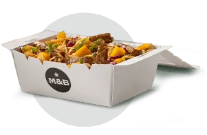 M&B takeaway food in a container