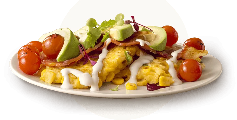 sweetcorn fritter stack