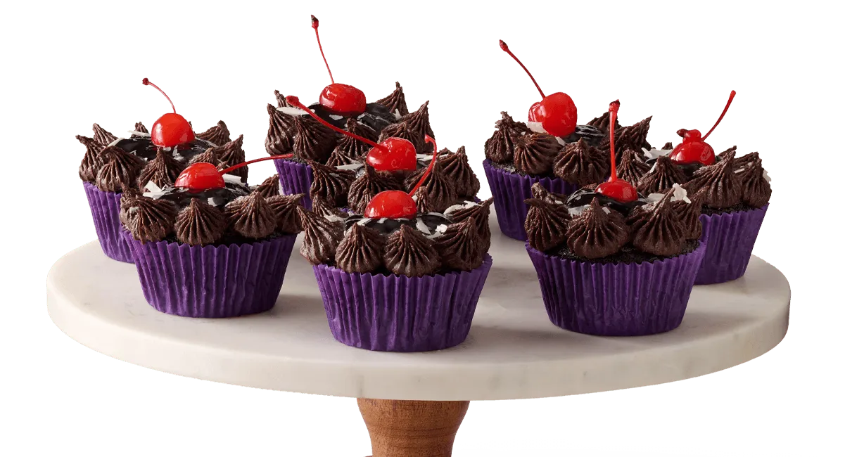 Group of Cherry Chocolate Cupcakes