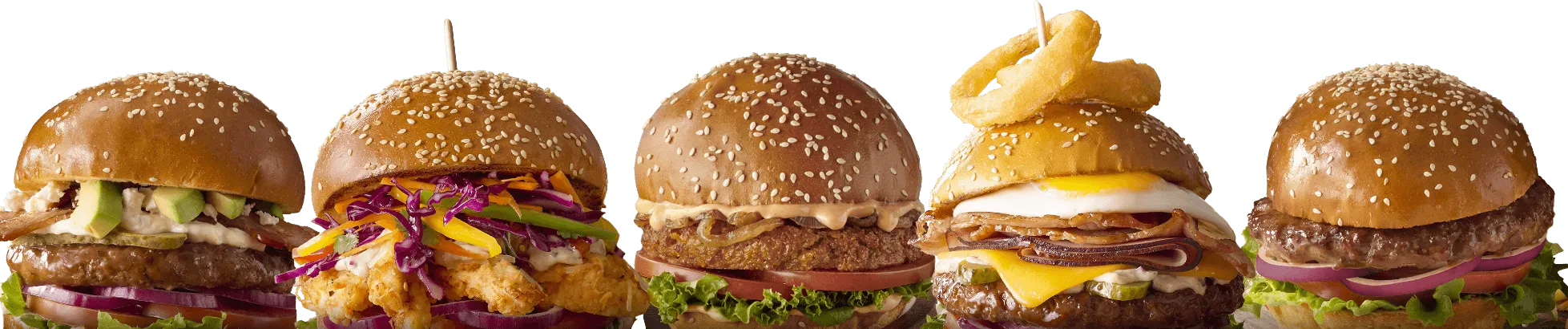 Burgers in a line