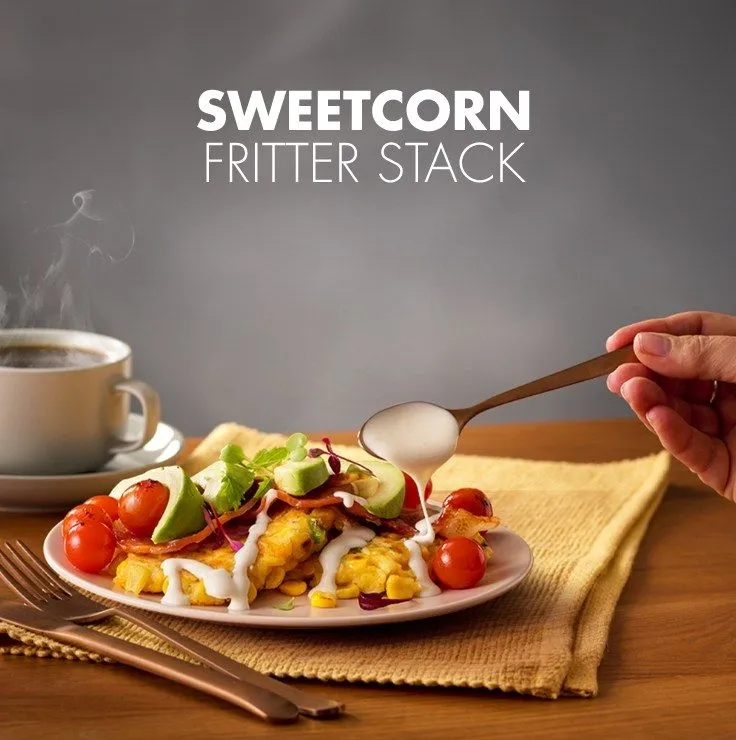 Sweetcorn Fritter Stack