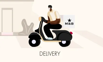 Guy on a bike delivering M&B