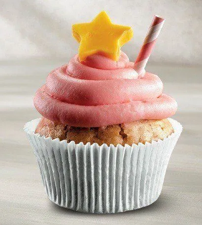 Cupcake with pink lemonade frosting